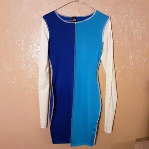 SIMPLICITY WOMENS BLUE AND WHITE DRESS SIZE MEDIUM